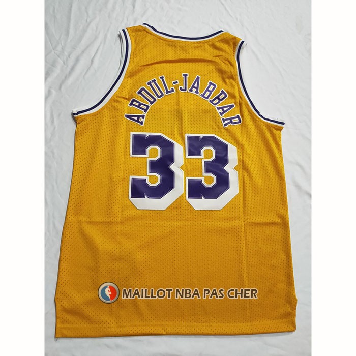 Maillot Los Angeles Lakers Kareem Abdul-jabbar NO 33 Mitchell & Ness 1984-85 Jaune